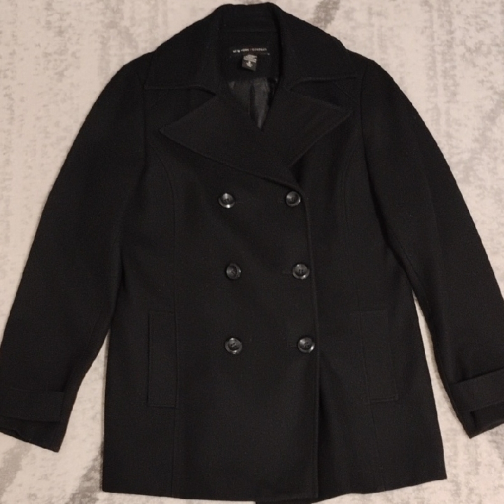 New York & Company Classic Black Peacoat